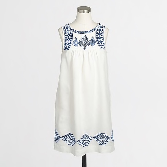 J. Crew Factory Dresses & Skirts - J.Crew Linen-Cotton Embroidered Dress